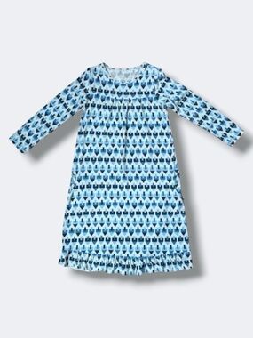 Sweet Bamboo Girls Hanukkah Dress Size 8 Blue Dreidel Long Sleeve Ruffle Pockets